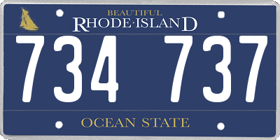 RI license plate 734737