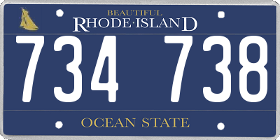 RI license plate 734738