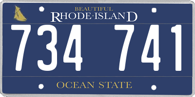 RI license plate 734741
