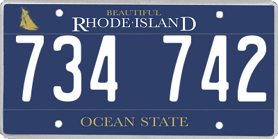 RI license plate 734742