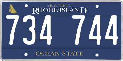 RI license plate 734744
