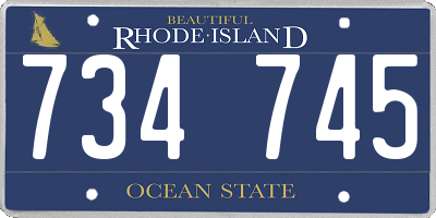 RI license plate 734745