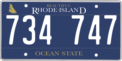 RI license plate 734747