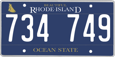 RI license plate 734749