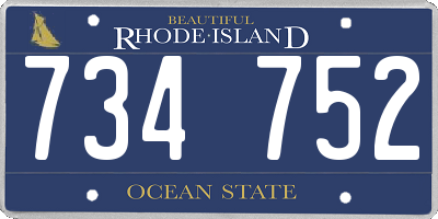 RI license plate 734752