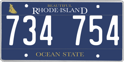 RI license plate 734754