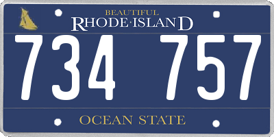 RI license plate 734757