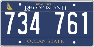 RI license plate 734761