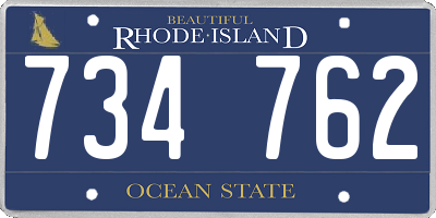 RI license plate 734762