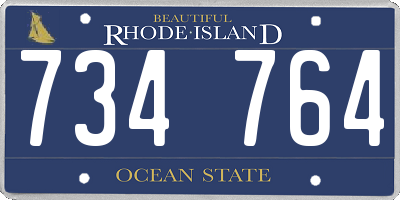 RI license plate 734764