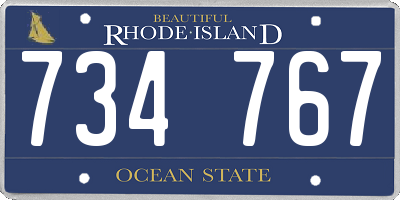 RI license plate 734767