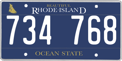 RI license plate 734768