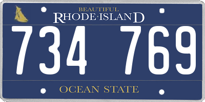 RI license plate 734769