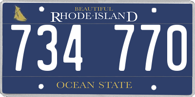 RI license plate 734770
