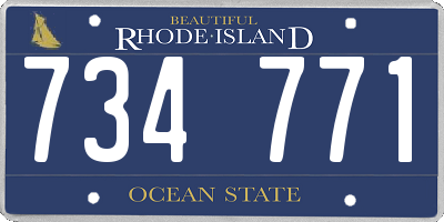 RI license plate 734771