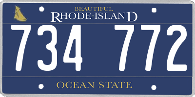RI license plate 734772