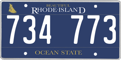 RI license plate 734773
