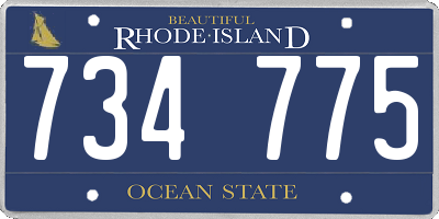 RI license plate 734775