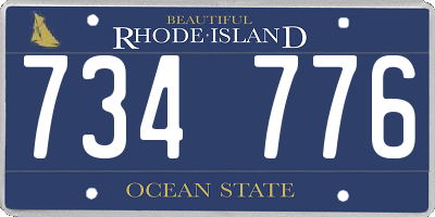 RI license plate 734776