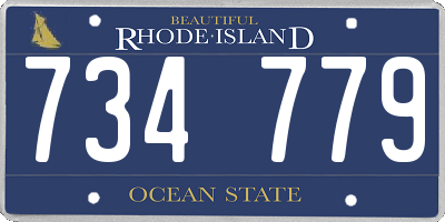 RI license plate 734779