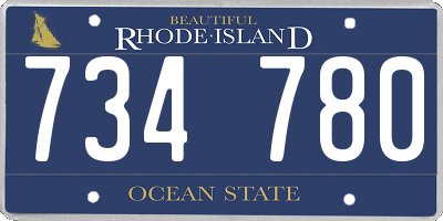 RI license plate 734780