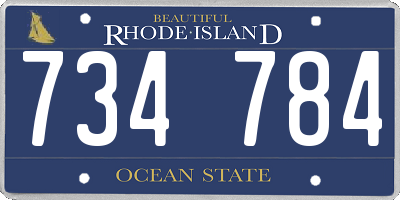 RI license plate 734784