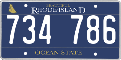 RI license plate 734786