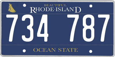 RI license plate 734787