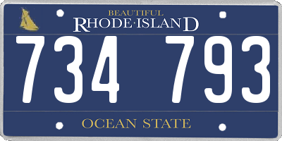 RI license plate 734793
