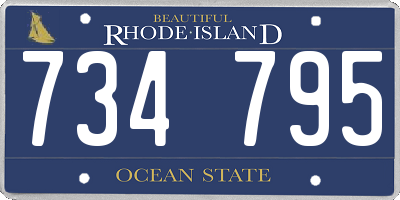 RI license plate 734795