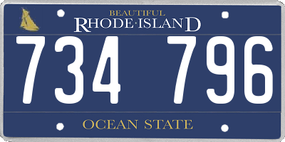 RI license plate 734796