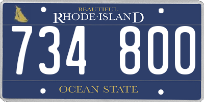 RI license plate 734800