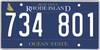 RI license plate 734801