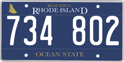 RI license plate 734802