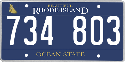 RI license plate 734803