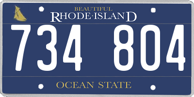 RI license plate 734804