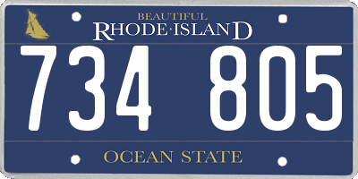 RI license plate 734805
