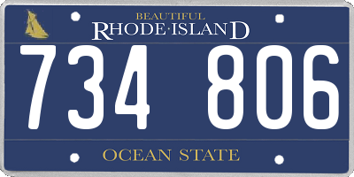 RI license plate 734806