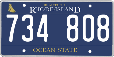 RI license plate 734808