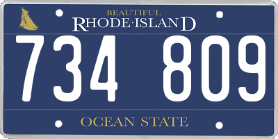RI license plate 734809
