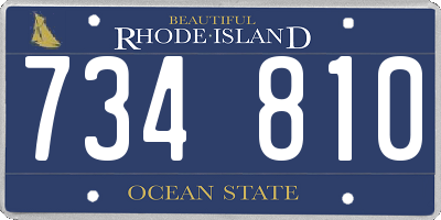 RI license plate 734810