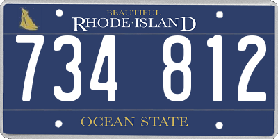 RI license plate 734812