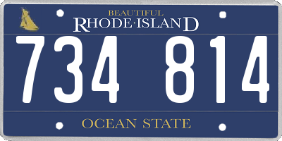 RI license plate 734814