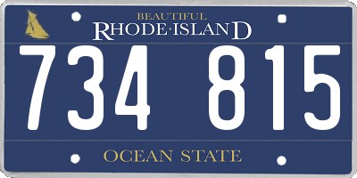 RI license plate 734815
