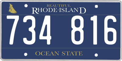 RI license plate 734816