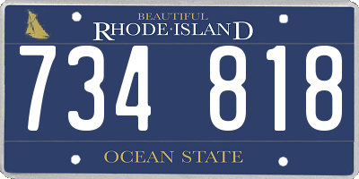 RI license plate 734818