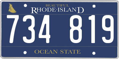 RI license plate 734819