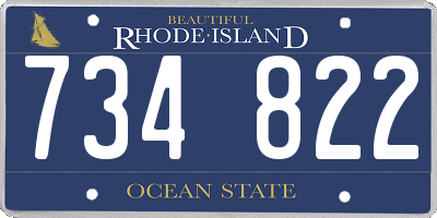 RI license plate 734822