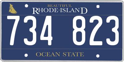 RI license plate 734823