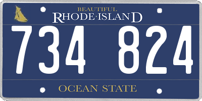 RI license plate 734824